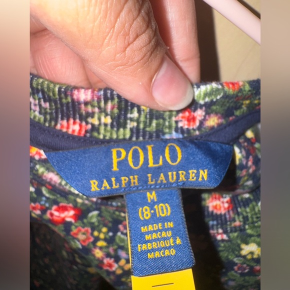 Polo Ralph Lauren Girls Floral  Ruffled Fleece Sweatshirt size M (8/10) - Picture 6 of 8